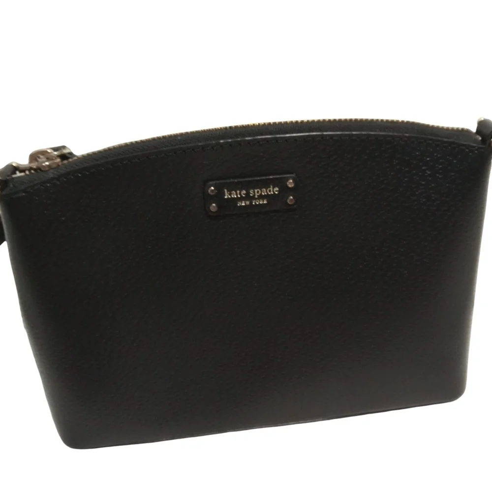 Kate Spade Jeanne Black Leather Adjustable Strap Gold Hardware Crossbody Bag